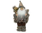 Decoratiune Santa w giftbag & branch, Decoris, 30x17x45 cm, poliester, multicolor