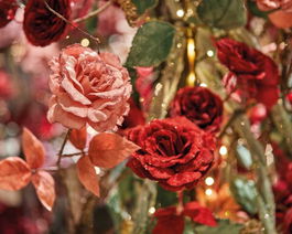 Floare decorativa Rose, Decoris, 10x22x60 cm, poliester, roz