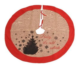Covor pentru brad Tree, Decoris, Ø86 cm, iuta, rosu/maro