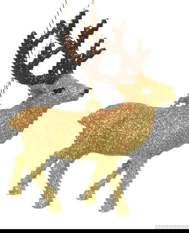 Glob Deer looking right, Decoris, 9.7x5x11.8 cm, plastic, multicolor