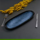 Set 4 platouri Serenity, Heinner, 38x15 cm, ceramica, albastru/negru