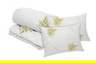 Set Aloe Vera Essence, 2 perne microfibra 50x70 cm si pilota matlasata 350g/mp, 200x220 cm