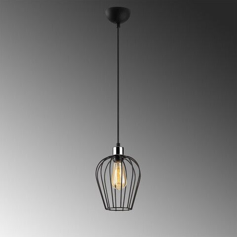 Lustra, Tel - 6676, Opviq, 20 x 116 cm, 1 x E27, 40W, negru