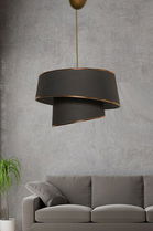 Lustra, Barette - Gold, Anthracite, FullHouse, 32 x 32 x 70 cm, 1 x E27, 60W, auriu/antracit