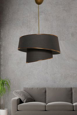 Lustra, Barette - Gold, Anthracite, FullHouse, 32 x 32 x 70 cm, 1 x E27, 60W, auriu/antracit