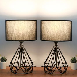 Lampa de masa 2 piese, AYD-2974, Insignio, 24 x 15 x 41 cm, 1 x E27, 60W, negru