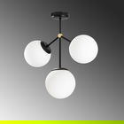 Lustra, Damar - 6336, Opviq, 43 x 15 x 43 cm, 3 x E27, 40W, negru/alb