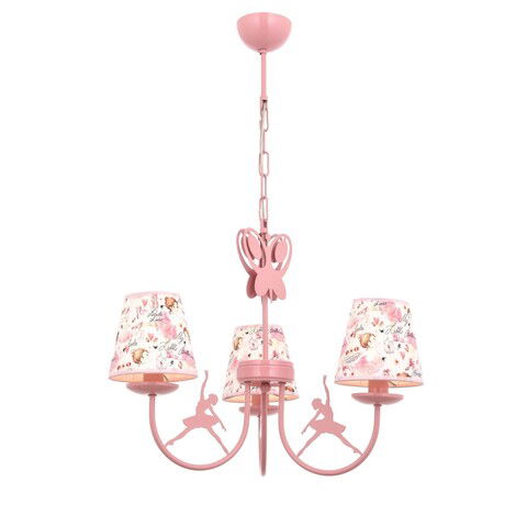 Lustra copii, Av-1416-Ballerina, Aurora, 52 x 75 cm, 3 x E14, 40W, roz