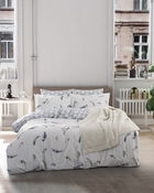 Lenjerie de pat dubla King, 3 piese, 220x240 cm, 100% bumbac ranforce, Turkiz, Paradise, albastru inchis