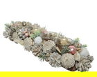 Suport pentru lumanari Pink baubles, Decoris, 46x16x9 cm, roz/alb