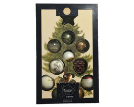 Set 12 globuri asortate Forest, Decoris, sticla, multicolor