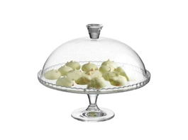 Platou cu picior si capac pentru tort Patisserie, Pasabahce, 32 cm, sticla