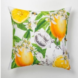 Fata de perna decorativa 2 piese Lemon, Ambition, 42x42 cm, poliester, galben