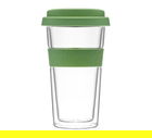 Sticla termica cu banda silicon Bizet, Ambition, 400 ml, verde
