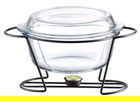 Chafing Dish rotund Saule, Ambition, 4 L, sticla termorezistenta