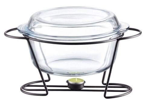 Chafing Dish rotund Saule, Ambition, 4 L, sticla termorezistenta