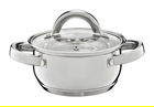 Oala cu capac Berry, Ambition, 14 cm, 1.1 L, inox/sticla temperata