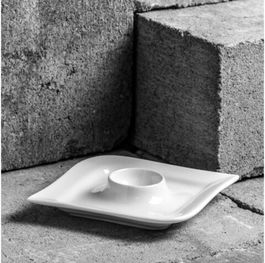 Suport pentru ou Fala, Ambition, portelan, 12.5 cm, alb