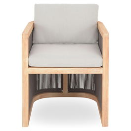 Scaun dining, Elba, L.56 l.61 H.65, lemn de teak, natur/gri