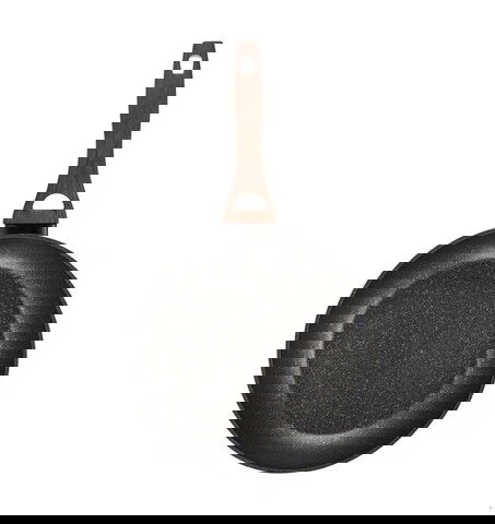 Tigaie Darkwood, Ambition, 24 cm, invelis Qualum Basic Stone Edition, aluminiu forjat, maro/negru