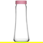 Carafa cu capac Basic Line, Pasabahce, 1 L, sticla/plastic, roz