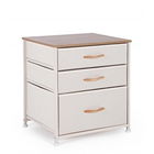 Comoda cu sertare textile, Bizzotto, 3 sertare, 48x40x53 cm, otel/MDF/poliester