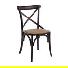 Scaun Cross, Bizzotto, 50.5x52x57 cm, lemn de ulm/ratan, negru