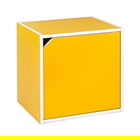 Raft modular cu usa, Composite Cube, Bizzotto, 35x29.5x35 cm, MDF laminat, galben