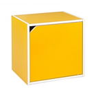 Raft modular cu usa, Composite Cube, Bizzotto, 35x29.5x35 cm, MDF laminat, galben