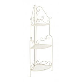 Etajera de colt Giselle, Bizzotto, 49 x 34 x 127 cm, otel, crem