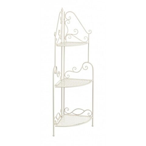 Etajera de colt Giselle, Bizzotto, 49 x 34 x 127 cm, otel, crem