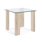 Masuta de cafea, Arley Nature, Bizzotto, 55x55x51 cm, MDF/sticla temperata