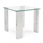 Masuta de cafea, Arley, Bizzotto, 55x55x51 cm, MDF cu invelis de otel/sticla temperata