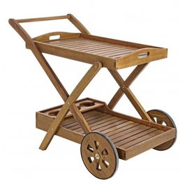 Carucior cu 2 rafturi, Noemi, Bizzotto, 89 x 56 x 76 cm, lemn de salcam