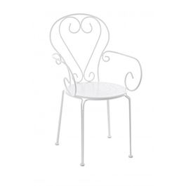 Scaun de gradina, Etienne, Bizzotto, 49 x 49 x 89 cm, otel, alb