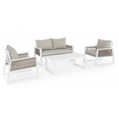 Set mobilier de gradina 4 piese, Captiva, Bizzotto, alb