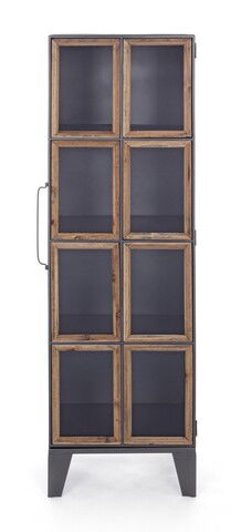 Bufet Border, Bizzotto, 41 x 33.5 x 138.5 cm, otel/lemn de pin/sticla