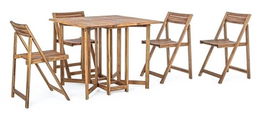 Set mobilier de gradina 5 piese, Noemi, Bizzotto, pliabil, lemn de salcam