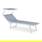 Sezlong cu parasolar, Cross, Bizzotto, 186x71x106.5 cm, aluminiu/textilena, albastru