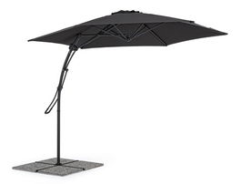 Umbrela pentru gradina / terasa, Sorrento, Bizzotto, Ø 300 cm, stalp Ø 48 mm, otel/poliester, gri inchis