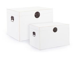 Set 2 cufere Pechino, Bizzotto, 60 x 40 x H42 cm, MDF, alb