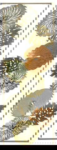Decoratiune de perete Leaf, Mauro Ferretti, 31.5 x 90 cm, fier, multicolor