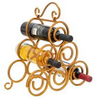 Suport pentru sticle de vin Glam Ring, Mauro Ferretti, 6 sticle, 36 x 33.54 cm, fier, auriu