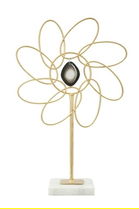 Decoratiune, Glam Daisy, Mauro Ferretti, 24x37.5 cm, fier, auriu