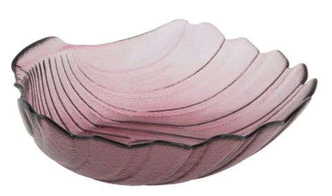 Bol decorativ, Shell Bordeaux, Mauro Ferretti, 32x10 cm, sticla reciclata