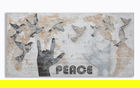 Tablou decorativ Peace, Mauro Ferretti, 60x120 cm, pictat manual, canvas/lemn de pin