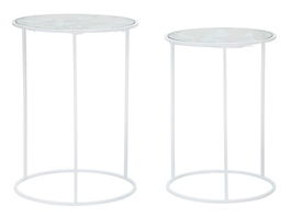 Set 2 masute Heart, Mauro Ferretti, Ø 43x60 - 38x55 cm, fier/sticla