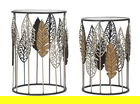 Set 2 masute Foglia, Mauro Ferretti, 38x55 cm / 33x50 cm, fier/sticla, multicolor