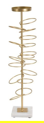 Suport pentru lumanare Rings, Mauro Ferretti, 14x13x50.5 cm, fier, auriu