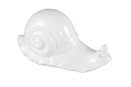 Decoratiune Snail, Mauro Ferretti, 19x8.5x8.8 cm, ceramica, alb